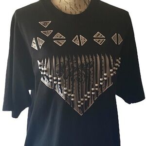 Vintage Hanes Tassel Beaded Top Size XL